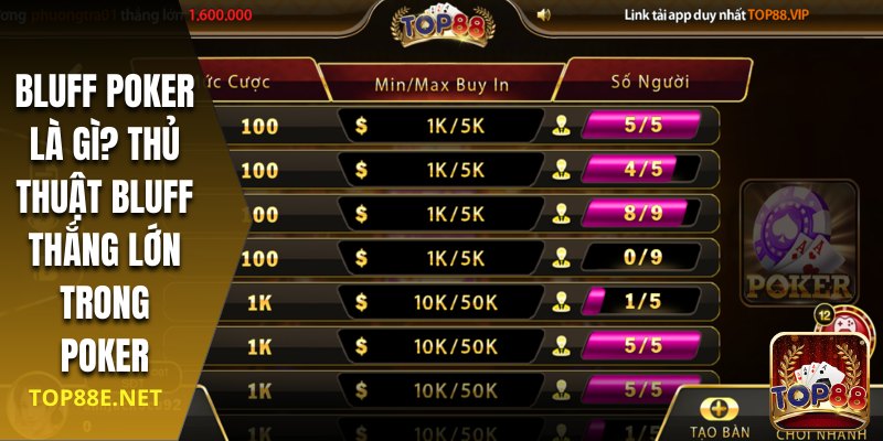 bluff poker là gì