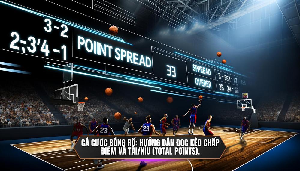 Cá cược Bóng Rổ_ Hướng dẫn đọc kèo Chấp điểm và Tài_Xỉu (Total Points).